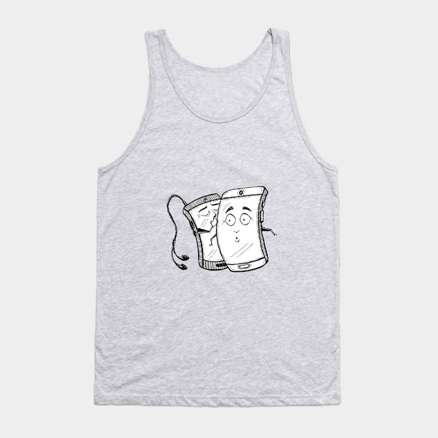 Phone Chat Tank Top by The Ordinary Artist